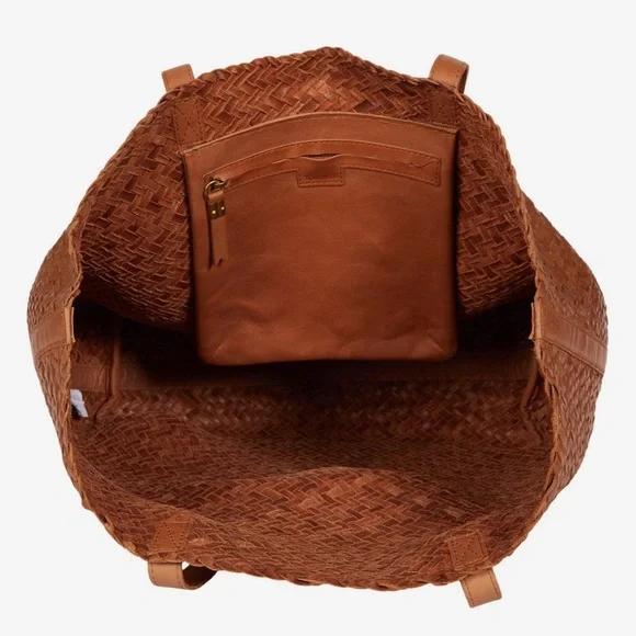 MADEWELL Transport Tote Woven Leather Edition Burnished Caramel - Picture 3 of 8